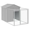 Dog House with Roof Light Gray 46.1"x320.1"x48.4" Galvanized Steel