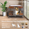 32in Heavy Duty Dog Crate, Furniture Style Dog Crate with Removable Trays and Wheels for High Anxiety Dogs