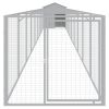 Dog House with Roof Light Gray 46.1"x400.4"x48.4" Galvanized Steel