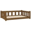 Dog Bed Honey Brown 37.6"x25.8"x11" Solid Wood Pine