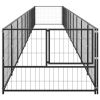 Dog Kennel Black 107.6 ft¬≤ Steel