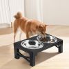 Dog Raised Bowls with 6 Adjustable Heights Stainless Steel Elevated Dog Bowls Foldable Double Bowl Dog Feeder for Small Medium Large Size Dog